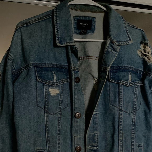 Distressed denim jacket - Picture 1 of 7